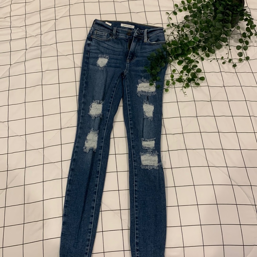 pacsun high rise ripped jegging
